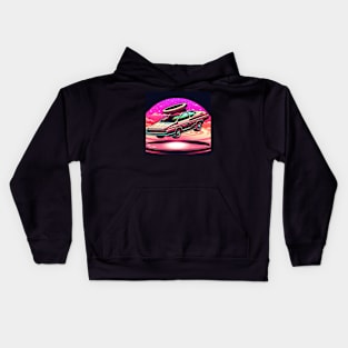 Retro Futuristic Car Kids Hoodie